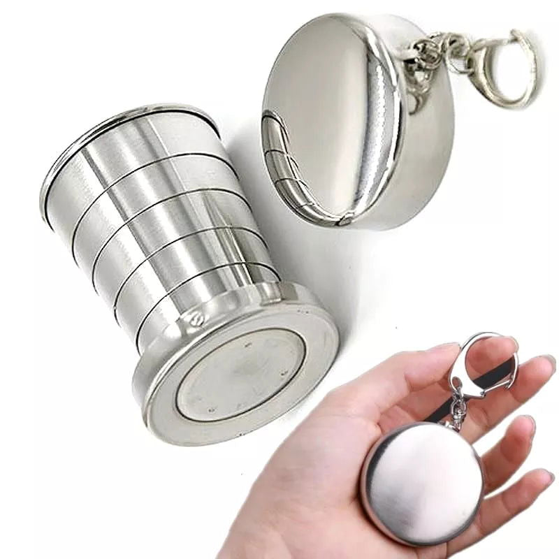 75/150/250ML  Stainless Steel Folding Cup Camping Cookware  Retractable Cup Teacups Teaware Camp Utensils Tableware Folded Cup - Slobuy