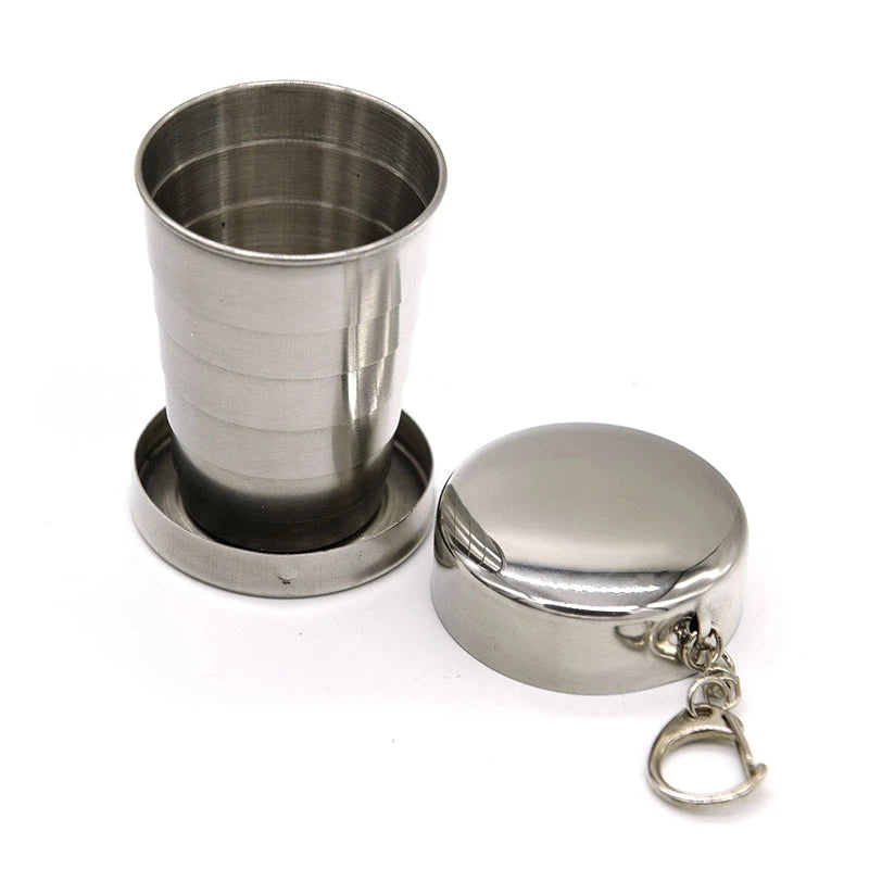 75/150/250ML  Stainless Steel Folding Cup Camping Cookware  Retractable Cup Teacups Teaware Camp Utensils Tableware Folded Cup - Slobuy