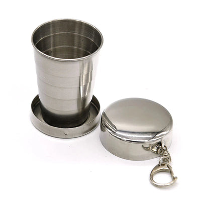 75/150/250ML  Stainless Steel Folding Cup Camping Cookware  Retractable Cup Teacups Teaware Camp Utensils Tableware Folded Cup - Slobuy