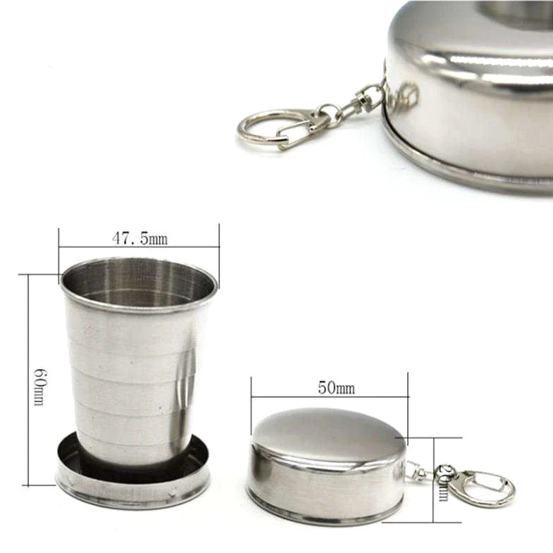 75/150/250ML  Stainless Steel Folding Cup Camping Cookware  Retractable Cup Teacups Teaware Camp Utensils Tableware Folded Cup - Slobuy