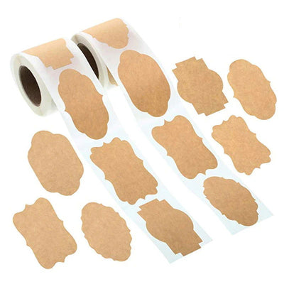 250Pcs Kraft Stickers Paper Labels Blank Christmas Gift for Jar Candle Glass Bottle Office Classification stationery sticker - Slobuy
