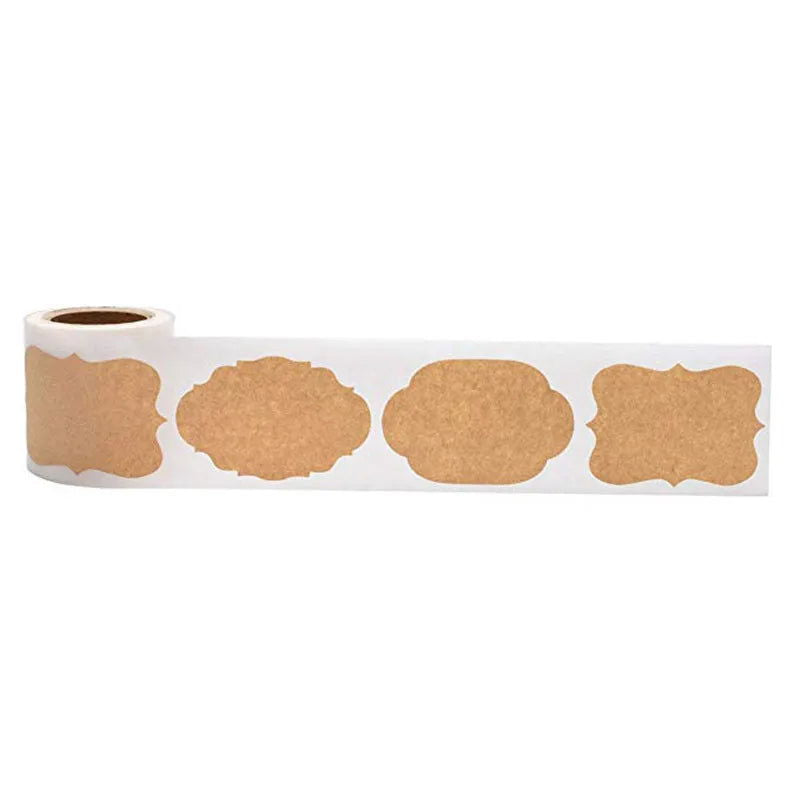 250Pcs Kraft Stickers Paper Labels Blank Christmas Gift for Jar Candle Glass Bottle Office Classification stationery sticker - Slobuy