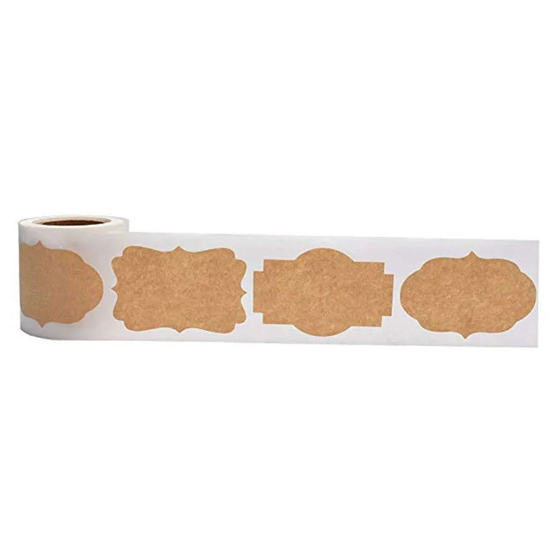 250Pcs Kraft Stickers Paper Labels Blank Christmas Gift for Jar Candle Glass Bottle Office Classification stationery sticker - Slobuy