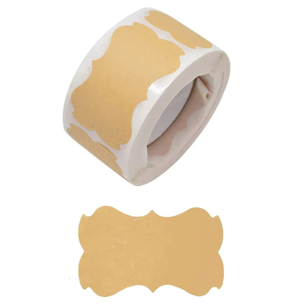 250Pcs Kraft Stickers Paper Labels Blank Christmas Gift for Jar Candle Glass Bottle Office Classification stationery sticker - Slobuy