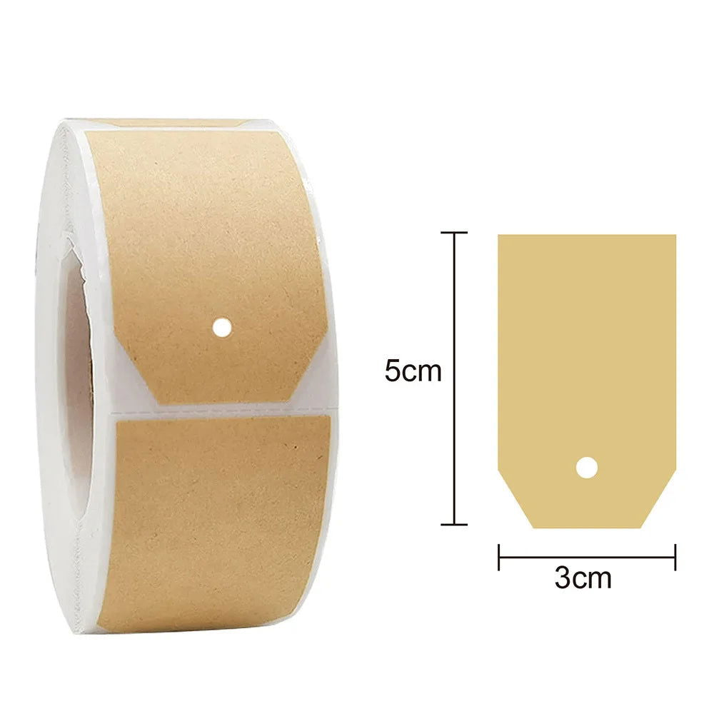250Pcs Kraft Stickers Paper Labels Blank Christmas Gift for Jar Candle Glass Bottle Office Classification stationery sticker - Slobuy