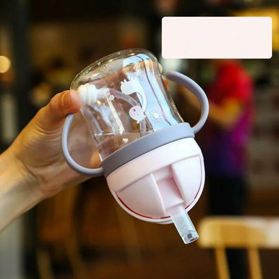 250ml Baby Feeding Cup with Straw Children Learn Feeding Drinking Bottle Kids Training Cup with Straw - Slobuy