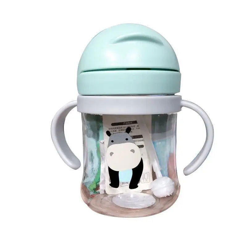 250ml Baby Feeding Cup with Straw Children Learn Feeding Drinking Bottle Kids Training Cup with Straw - Slobuy