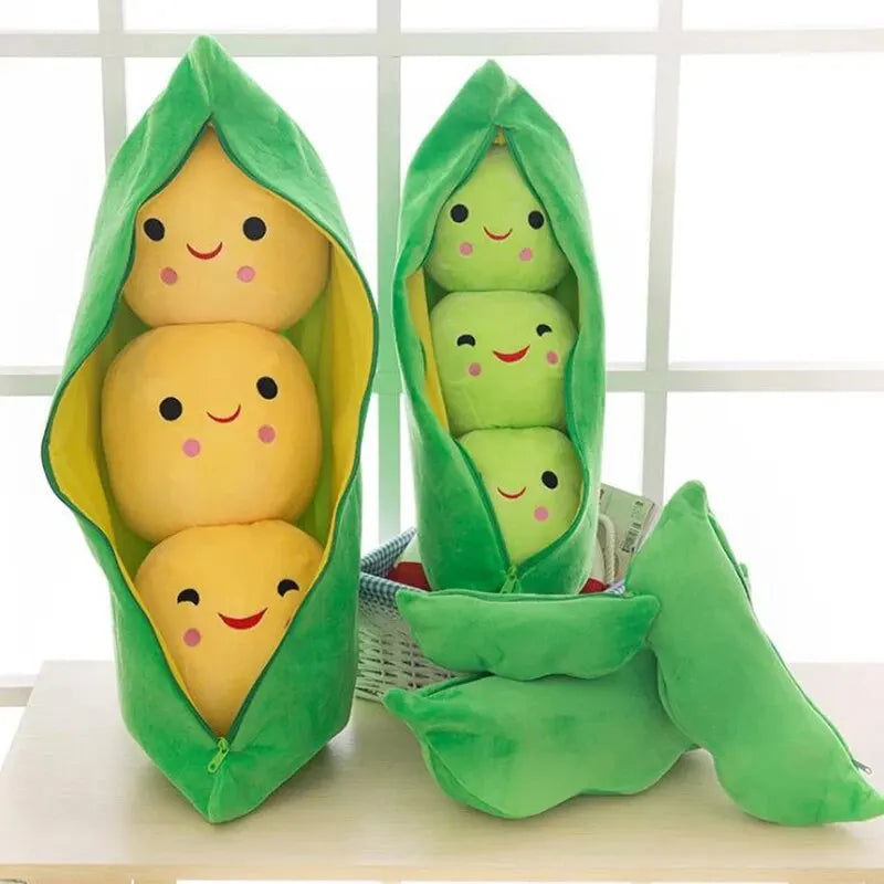 25CM Cute Children's Baby Plush Peas Filled Plant Doll Toy Children Kawaii Quality Pea-shaped Pillow Toy Boy Girl Gift - Slobuy