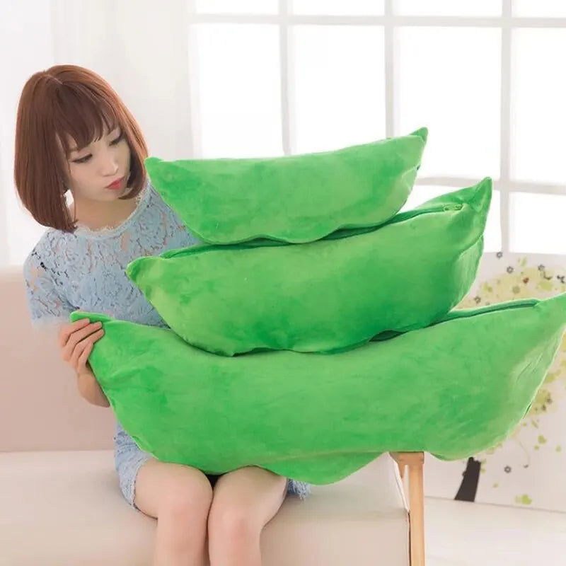 25CM Cute Children's Baby Plush Peas Filled Plant Doll Toy Children Kawaii Quality Pea-shaped Pillow Toy Boy Girl Gift - Slobuy