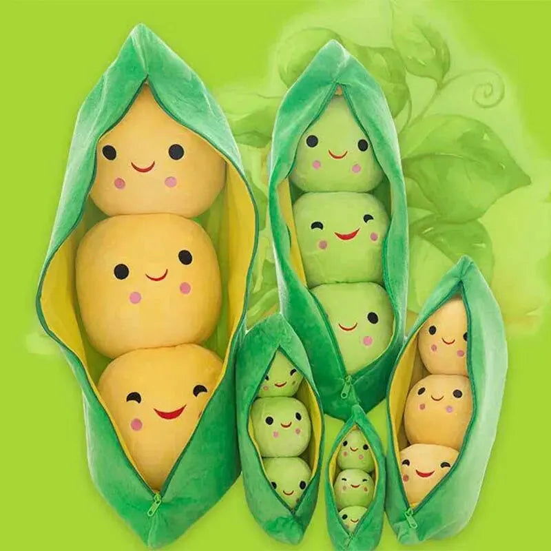 25CM Cute Children's Baby Plush Peas Filled Plant Doll Toy Children Kawaii Quality Pea-shaped Pillow Toy Boy Girl Gift - Slobuy