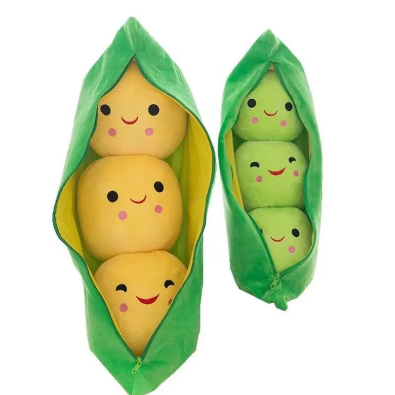 25CM Cute Children's Baby Plush Peas Filled Plant Doll Toy Children Kawaii Quality Pea-shaped Pillow Toy Boy Girl Gift - Slobuy