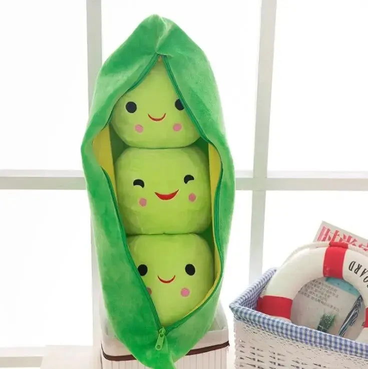 25CM Cute Children's Baby Plush Peas Filled Plant Doll Toy Children Kawaii Quality Pea-shaped Pillow Toy Boy Girl Gift - Slobuy