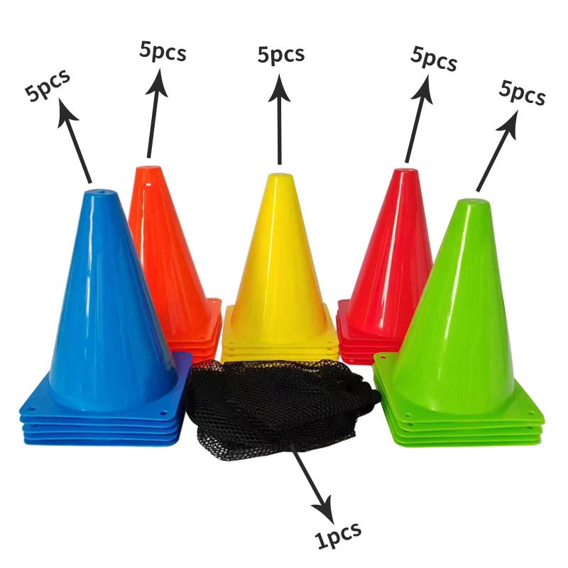 25PCS  Hot Sale Colorful Marker Cones Soccer Agility Training Cones Football Marker Cones Cheap Price Portable Football - Slobuy