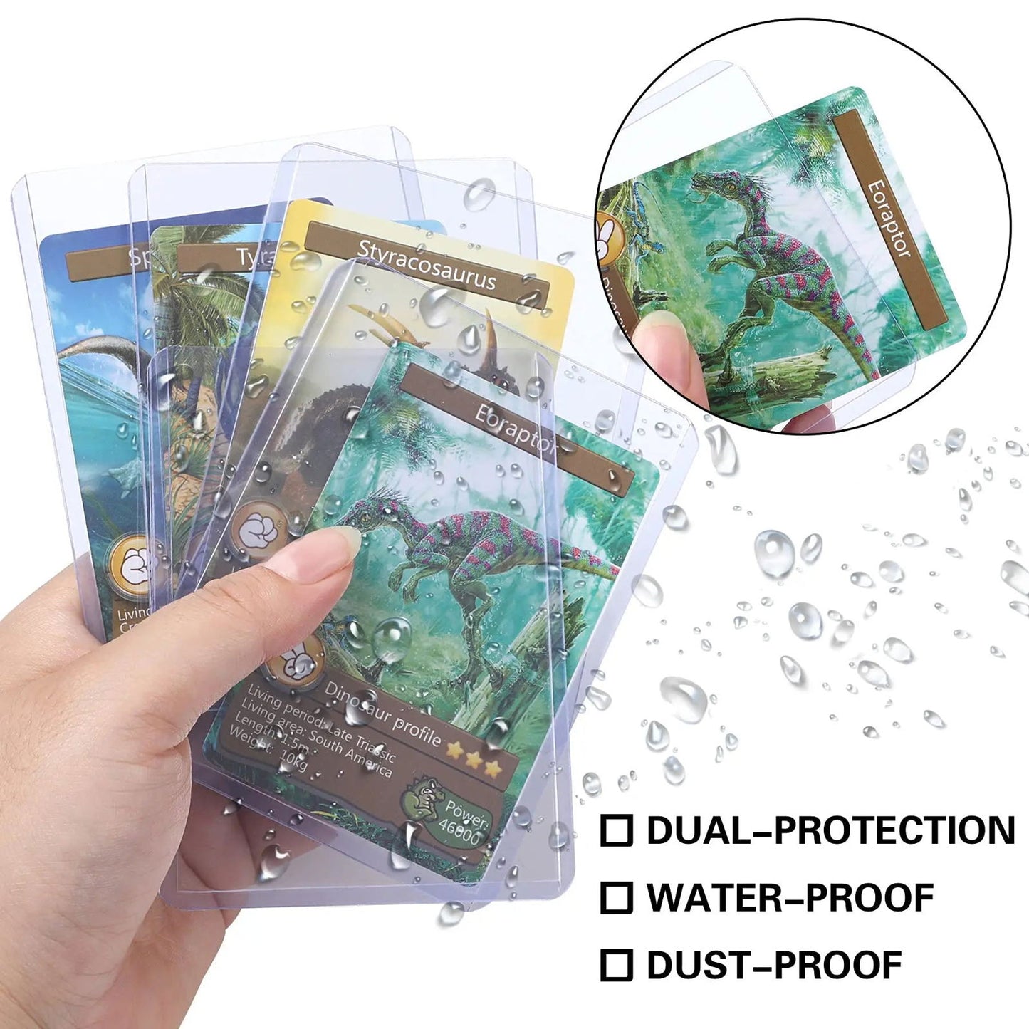 25PCS Transparent PVC Card Sleeves Game Card Hard Plastic Card Sleeves Card Protective Card Holder Trading Cards Case - Slobuy