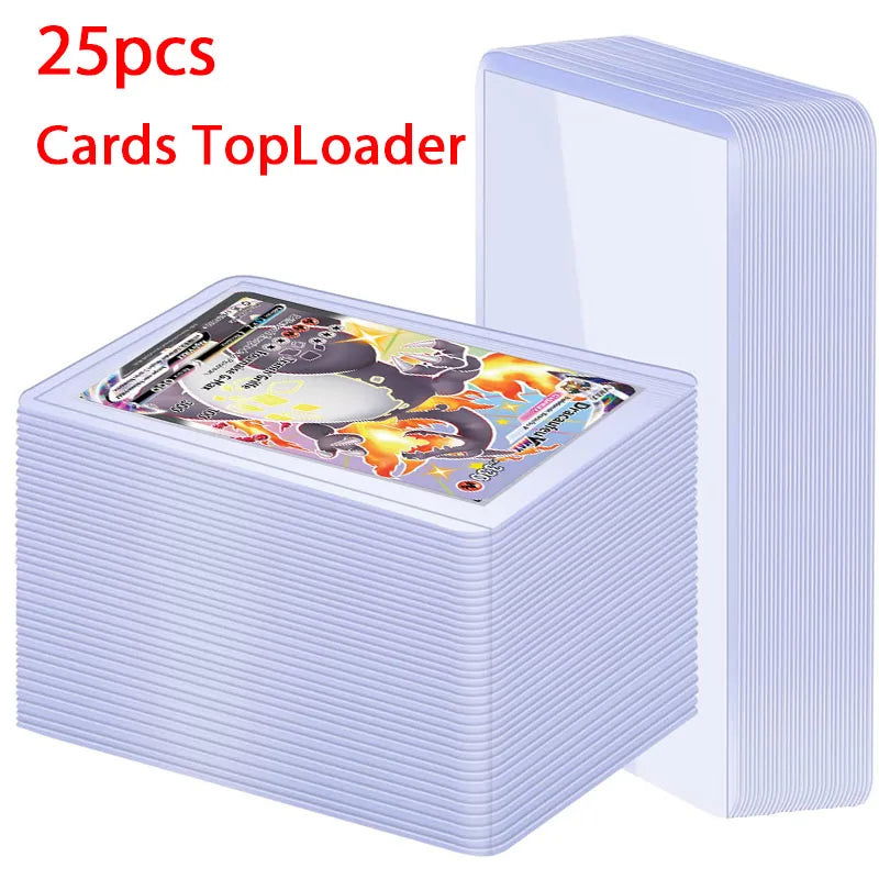 25pcs Card Sleeves Holder Game Cards TopLoaders PVC Hard Plastic Toy Top Loaders For Protectors Trading Storage Gift 3 x 4inches - Slobuy