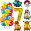 26pcs Cartoon Pokemon Pikachu Charmander Squirtle Bulbasaur Balloon Number Set Kids Birthday Party Decoration Latex Balloon Toy - Slobuy