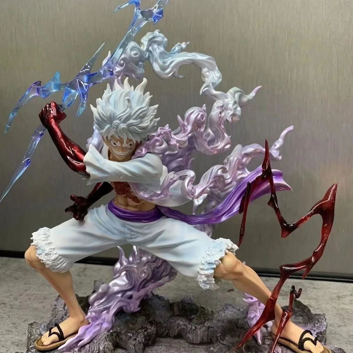 28cm One Piece Figure Sun God Gear 5 Nika Luffy Action Figure GK Thunderbolt Monkey D Luffy Model PVC Collectible Toy - Slobuy