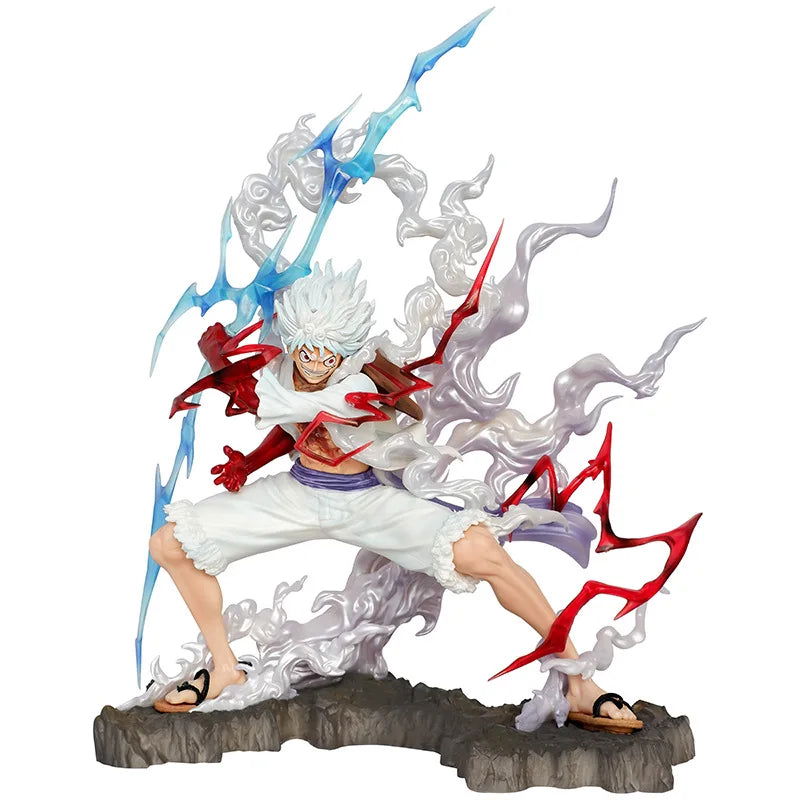 28cm One Piece Figure Sun God Gear 5 Nika Luffy Action Figure GK Thunderbolt Monkey D Luffy Model PVC Collectible Toy - Slobuy