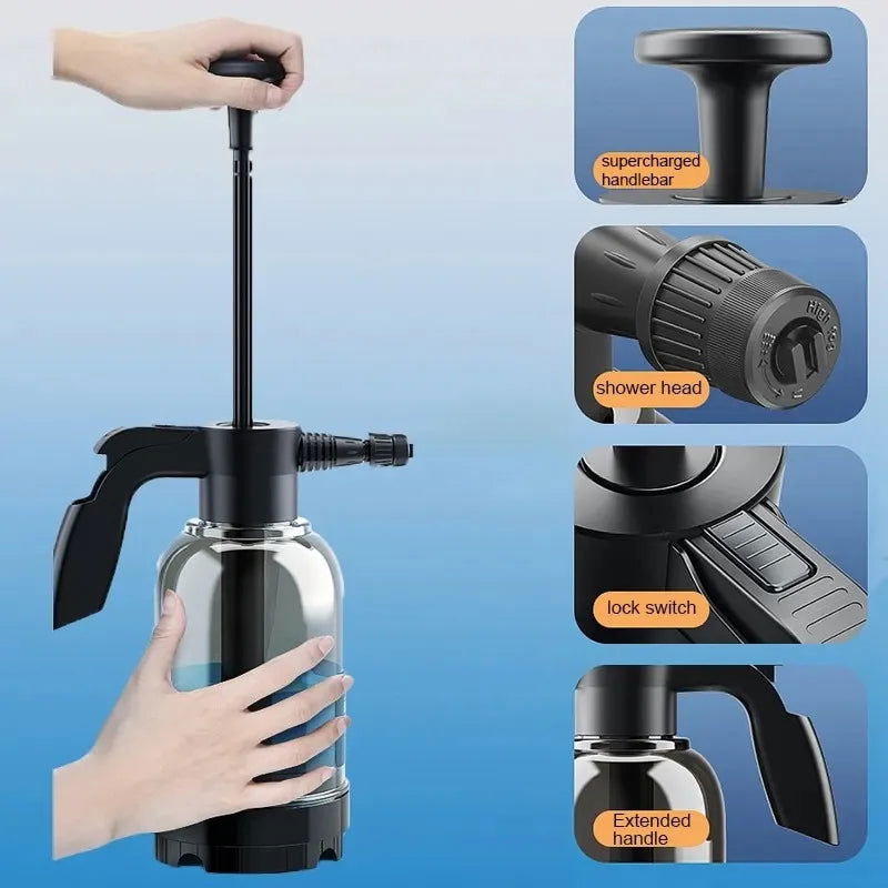 2L Car Wash Spray Bottle Foam Wash Sprayer Hand Pump Foam Sprayer Car Air Pressure Spray Washer Nozzle Can Auto Window Cleaning - Slobuy