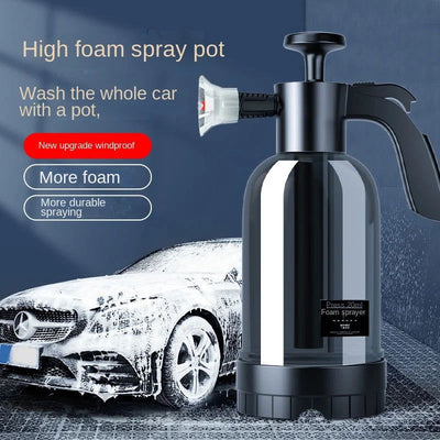 2L Hand Pump Foam Sprayer with 3 Types of Nozzle Hand Pneumatic Foam Cannon Snow Foam Car Wash Spray Bottle Car Window Cleaning - Slobuy