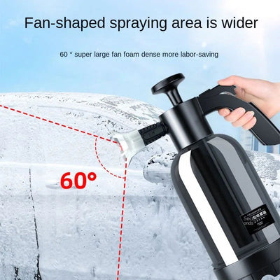 2L Hand Pump Foam Sprayer with 3 Types of Nozzle Hand Pneumatic Foam Cannon Snow Foam Car Wash Spray Bottle Car Window Cleaning - Slobuy