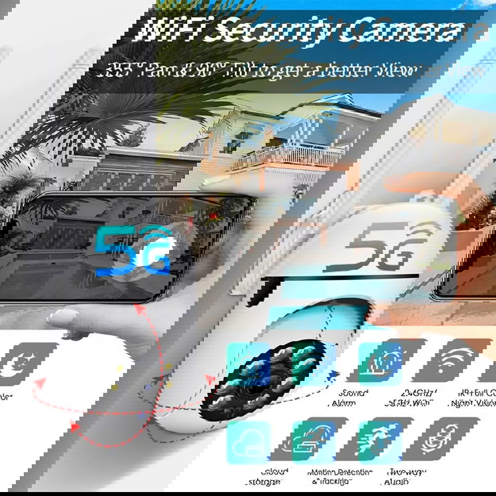 2MP 3MP Wifi IP Camera Outdoor Wired Security Surveillance Camera AI Human Tracking Two Way Audio Night Color Cam - Slobuy