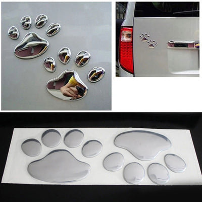 2PCS Auto Accessories Car Sticker Cool Design Paw 3D Animal Dog Cat Footprint Decal Car PVC sticker car decal - Slobuy