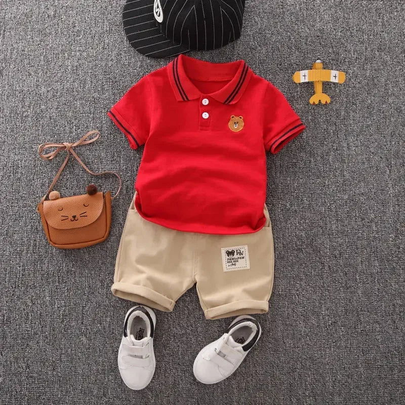 2PCS Children Clothing mother Kids Clothes Children's Sets Boys T-shirt Shorts Summer Cotton Short sleeve fashion Suit - Slobuy