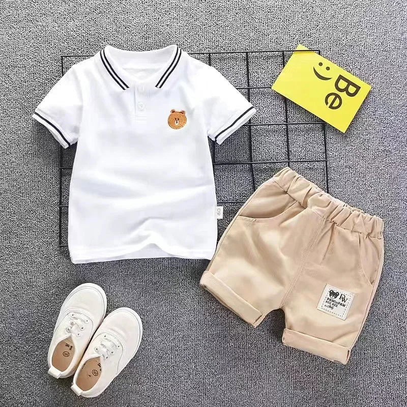 2PCS Children Clothing mother Kids Clothes Children's Sets Boys T-shirt Shorts Summer Cotton Short sleeve fashion Suit - Slobuy