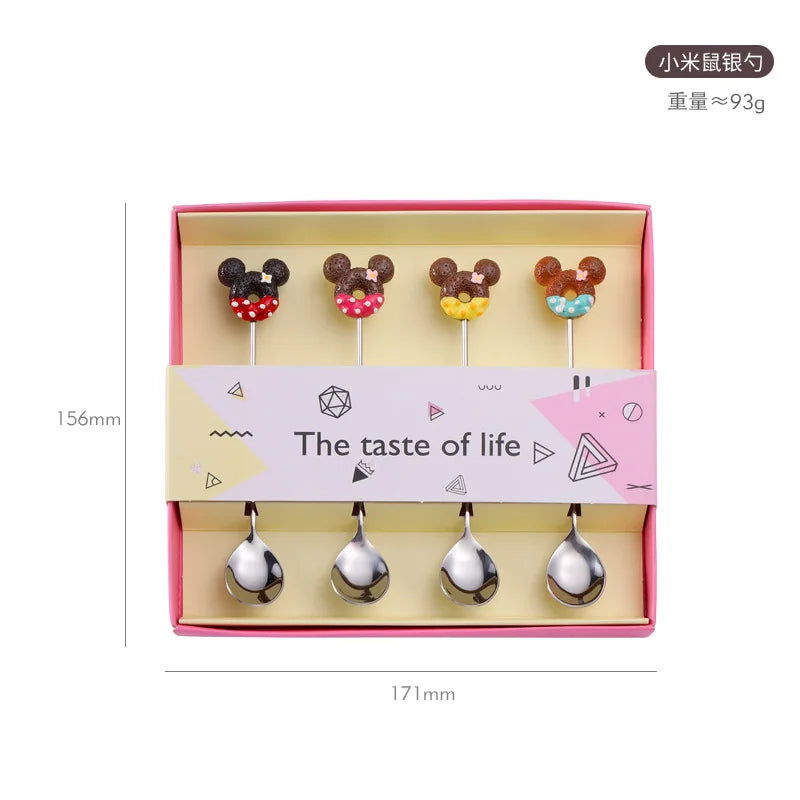 4PCS/2PCS Cutlery Spoon Fork Set Donuts Candy Spoons Forks Milk Coffee Stirring Spoons Dessert Spoon Fruit Fork Cutlery Gift - Slobuy