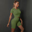 2PCS Seamless Women Yoga Set Gym Sportswear Sport Top and Hight Waist Short Suit Fitness Workout Butt Lifting Short Tight Suit - Slobuy