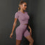 2PCS Seamless Women Yoga Set Gym Sportswear Sport Top and Hight Waist Short Suit Fitness Workout Butt Lifting Short Tight Suit - Slobuy