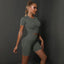 2PCS Seamless Women Yoga Set Gym Sportswear Sport Top and Hight Waist Short Suit Fitness Workout Butt Lifting Short Tight Suit - Slobuy