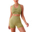 2PCS Seamless Women Yoga Set Workout Sportswear Gym Clothing Fitness Long Sleeve Crop Top High Waist Leggings Sports Suits - Slobuy