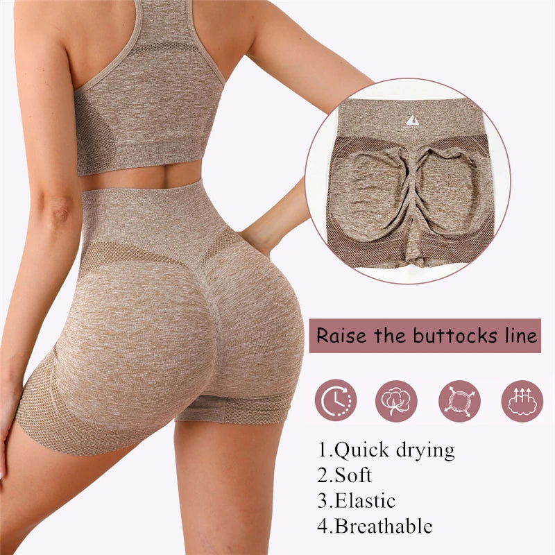 2PCS Seamless Women Yoga Set Workout Sportswear Gym Clothing Fitness Long Sleeve Crop Top High Waist Leggings Sports Suits - Slobuy