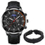2PCS Set Fashion Mens Sports Watches Man Business Leather Bracelet Quartz Watch Luxury Men Casual Luminous Clock Reloj Hombre - Slobuy