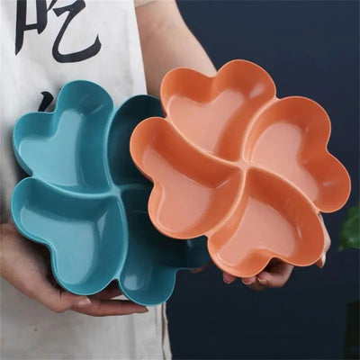 1/2PCS Snack Plate Solid Color Beautiful Shape Lattice Placement Easy End-to-end Access Feel Comfortable Home Supplies - Slobuy