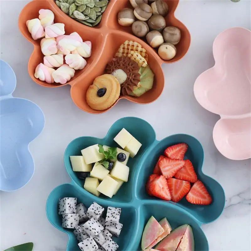 1/2PCS Snack Plate Solid Color Beautiful Shape Lattice Placement Easy End-to-end Access Feel Comfortable Home Supplies - Slobuy