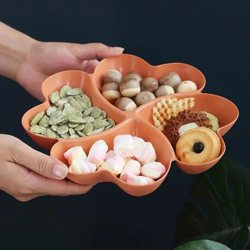 1/2PCS Snack Plate Solid Color Beautiful Shape Lattice Placement Easy End-to-end Access Feel Comfortable Home Supplies - Slobuy
