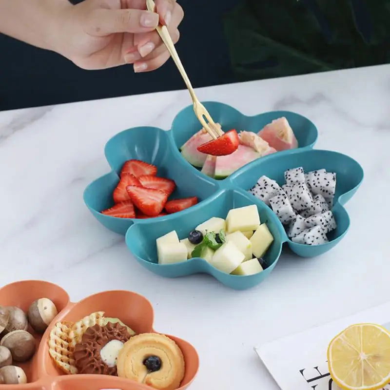 1/2PCS Snack Plate Solid Color Beautiful Shape Lattice Placement Easy End-to-end Access Feel Comfortable Home Supplies - Slobuy