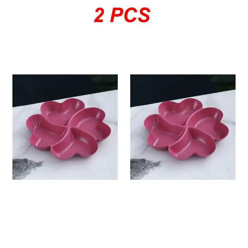 1/2PCS Snack Plate Solid Color Beautiful Shape Lattice Placement Easy End-to-end Access Feel Comfortable Home Supplies - Slobuy
