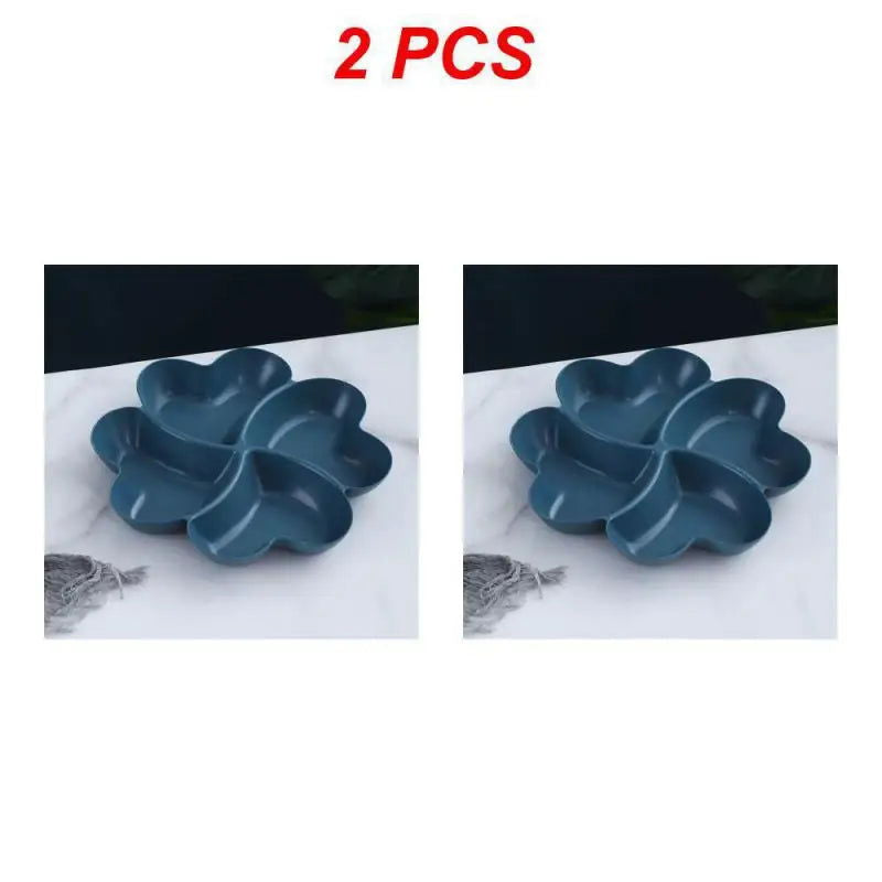 1/2PCS Snack Plate Solid Color Beautiful Shape Lattice Placement Easy End-to-end Access Feel Comfortable Home Supplies - Slobuy