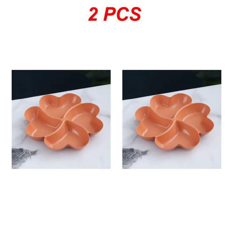 1/2PCS Snack Plate Solid Color Beautiful Shape Lattice Placement Easy End-to-end Access Feel Comfortable Home Supplies - Slobuy