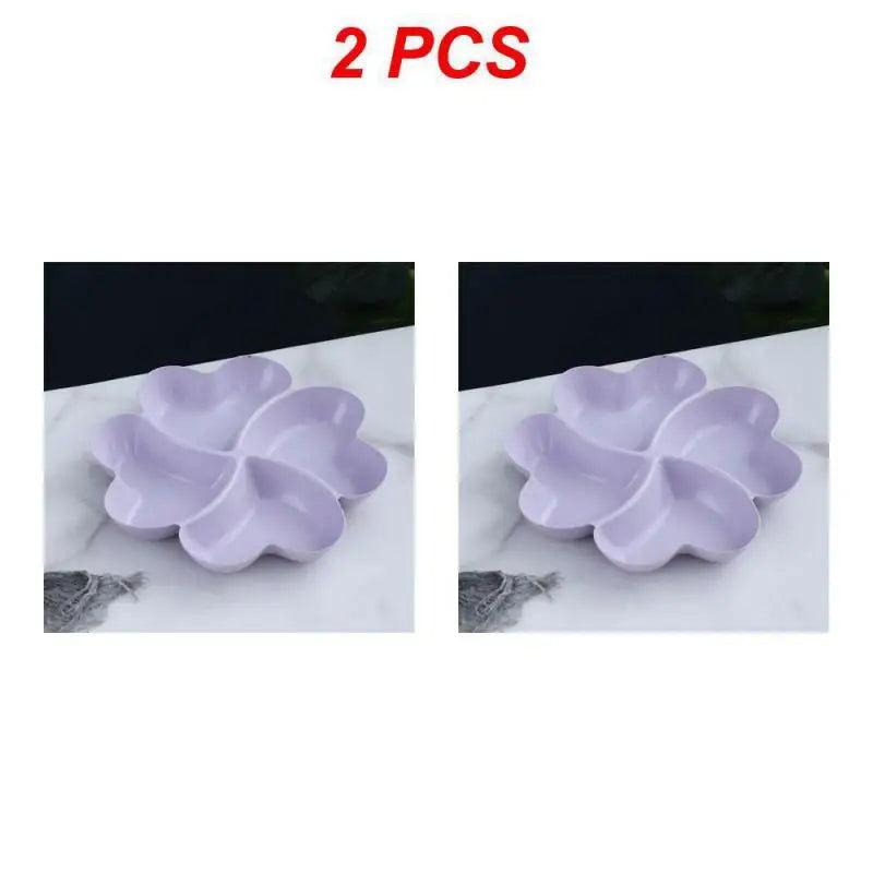 1/2PCS Snack Plate Solid Color Beautiful Shape Lattice Placement Easy End-to-end Access Feel Comfortable Home Supplies - Slobuy
