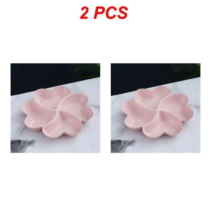 1/2PCS Snack Plate Solid Color Beautiful Shape Lattice Placement Easy End-to-end Access Feel Comfortable Home Supplies - Slobuy