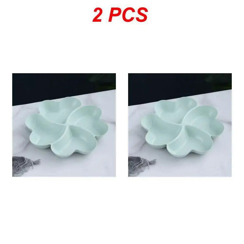 1/2PCS Snack Plate Solid Color Beautiful Shape Lattice Placement Easy End-to-end Access Feel Comfortable Home Supplies - Slobuy