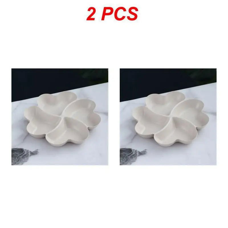 1/2PCS Snack Plate Solid Color Beautiful Shape Lattice Placement Easy End-to-end Access Feel Comfortable Home Supplies - Slobuy