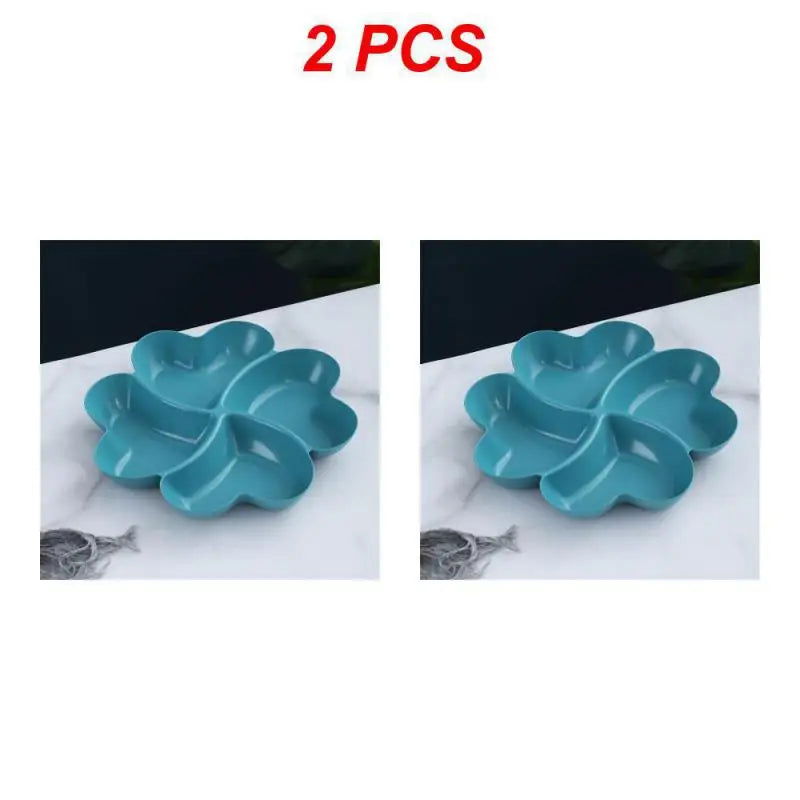 1/2PCS Snack Plate Solid Color Beautiful Shape Lattice Placement Easy End-to-end Access Feel Comfortable Home Supplies - Slobuy