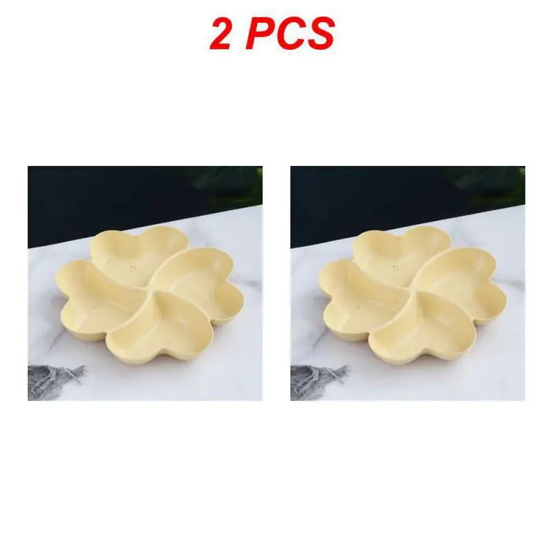 1/2PCS Snack Plate Solid Color Beautiful Shape Lattice Placement Easy End-to-end Access Feel Comfortable Home Supplies - Slobuy