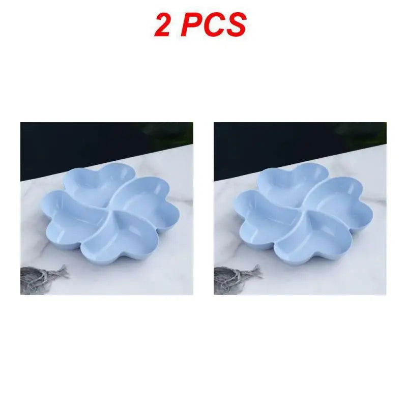 1/2PCS Snack Plate Solid Color Beautiful Shape Lattice Placement Easy End-to-end Access Feel Comfortable Home Supplies - Slobuy
